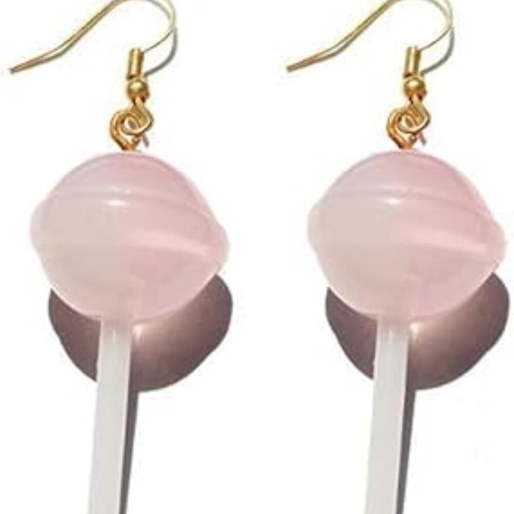 Cute Lollipop Dangle Earrings Handmade Colorful Resin Lollipop Drop Earrings for